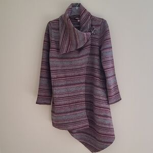 NWOT Garnet Hill Asymmetrical Boiled-Wool Coat Size 8 Regular